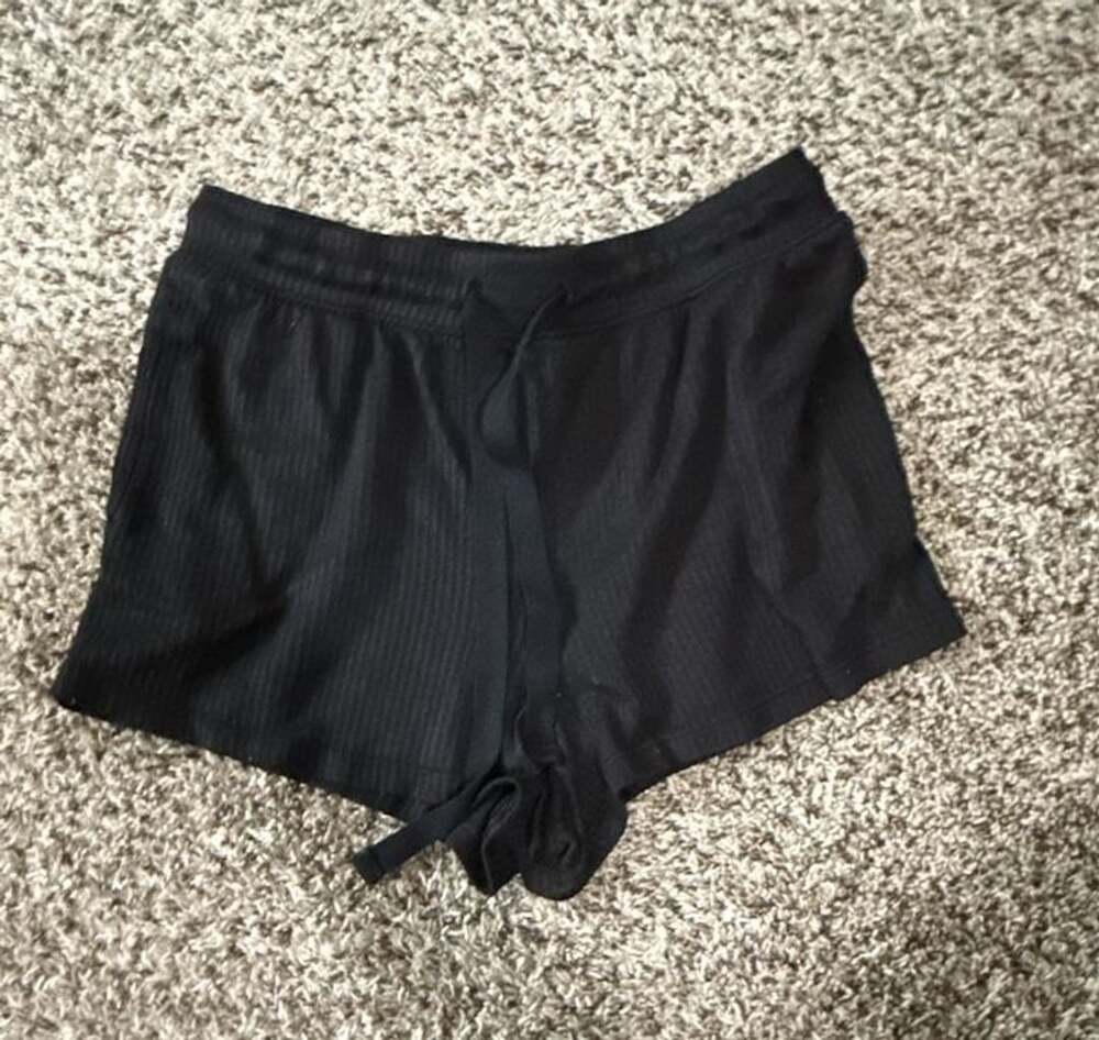 Celebrate Halloween Lounge Shorts Size XS Black Ribbed